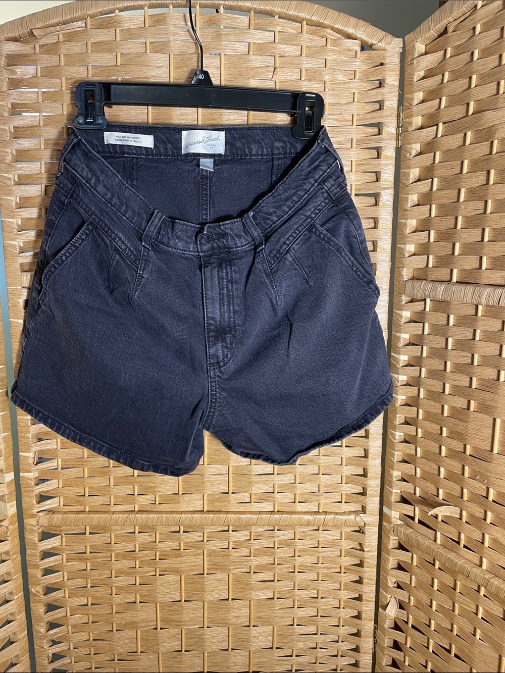 Universal Thread High-Waist Cotton Shorts Size 6/28R - Black